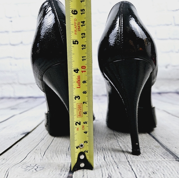 COLIN STUART | d'orsay patent leather pointed toe high heel pumps - Picture 8 of 12